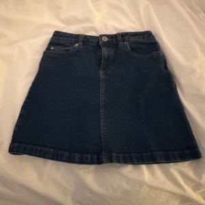Copper key dark blue jean skirt
